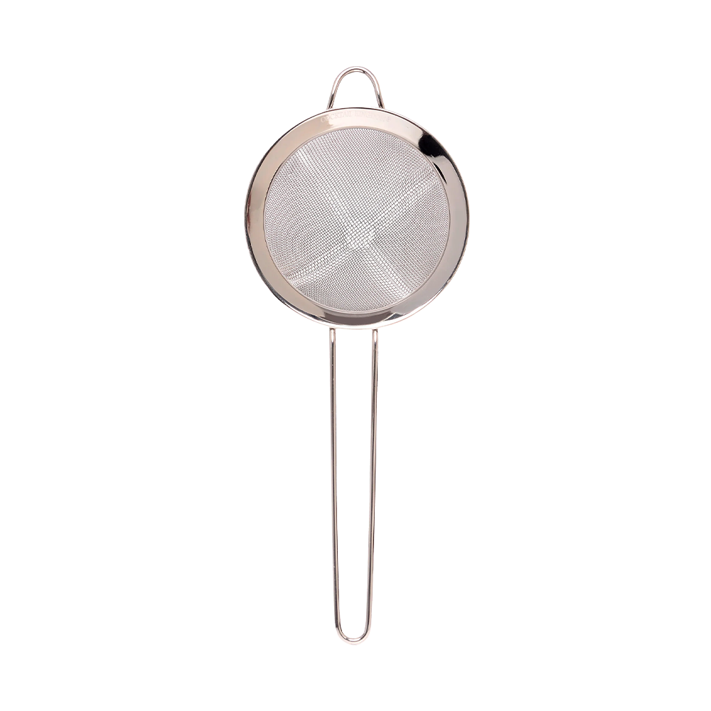 Cocktail Kingdom Coco Strainer Gunmetal Black na beloj pozadini