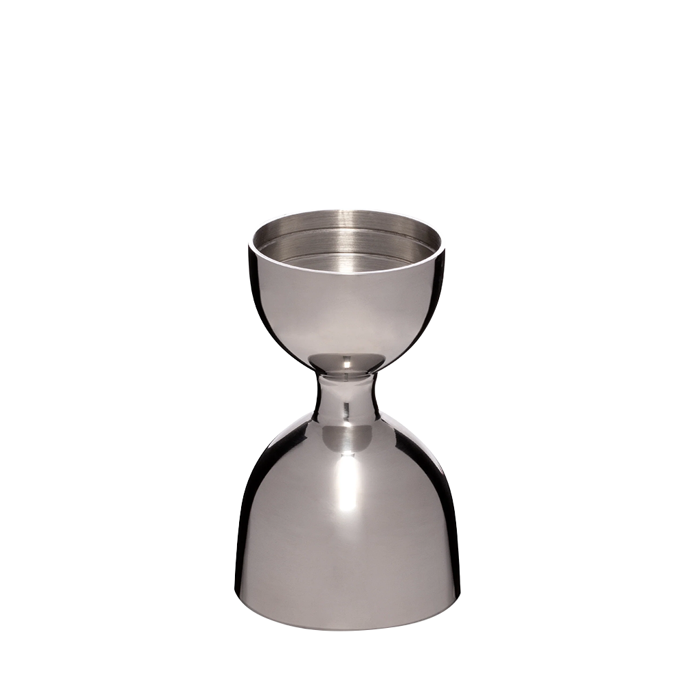 Cocktail Kingdom Leopold Jigger Stainless Steel 30ml/60ml na beloj pozadini