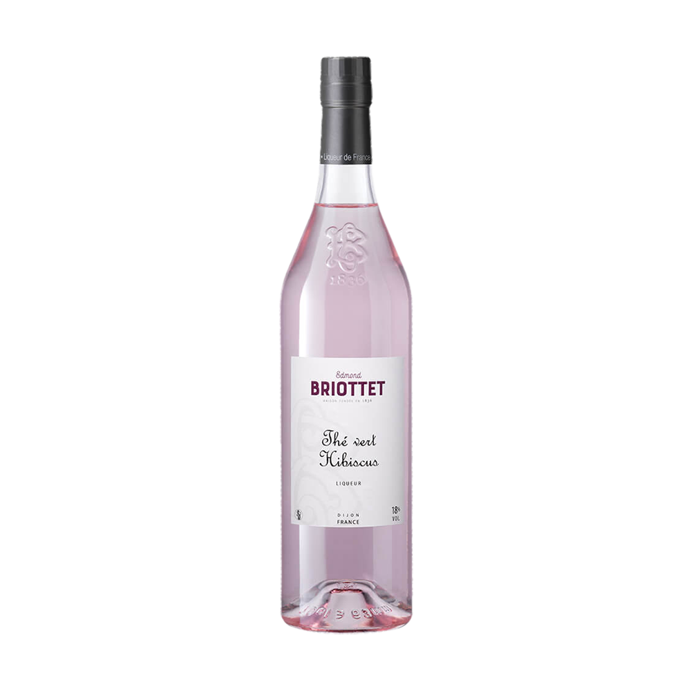 Liker Zeleni Čaj-Hibiskus Briottet na beloj pozadini