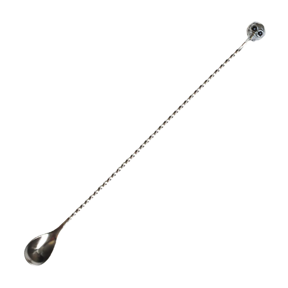 Cocktail Kingdom Beachbum Berry Skull Spoon 40cm na beloj pozadini