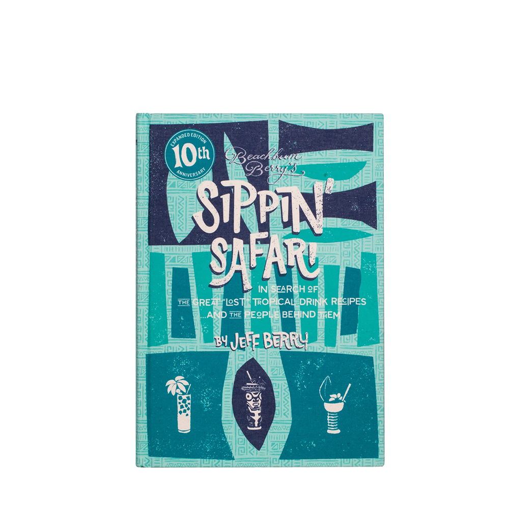 Cocktail Kingdom Book Beachbum Berry's Sippin' Safari na beloj pozadini