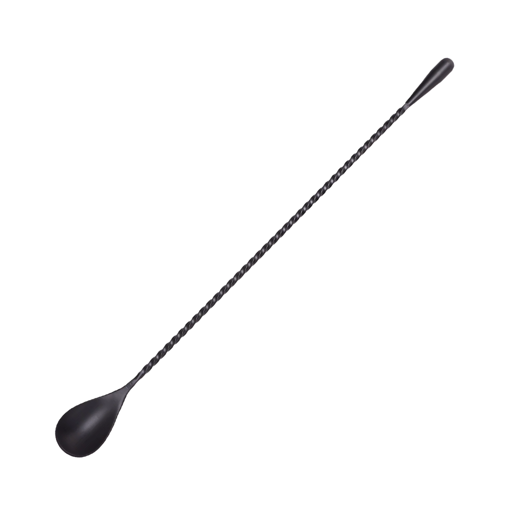 Cocktail Kingdom Teardrop Barspoon Mateblack 30cm na beloj pozadini