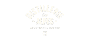 Destilerie des Alpes logo na beloj pozadini