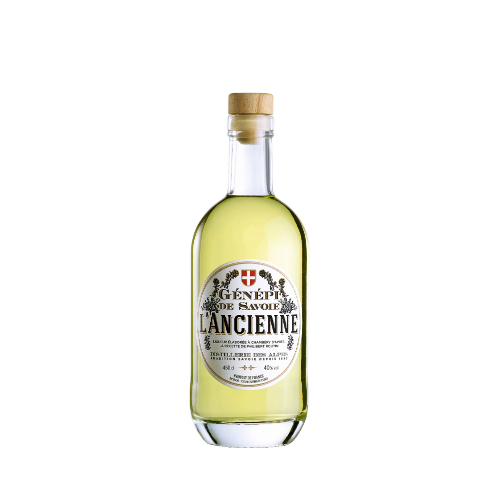 Distillerie Des Alpes Liker Genepi L'Ancienne 40% Vol. 0.7 L na beloj pozadini