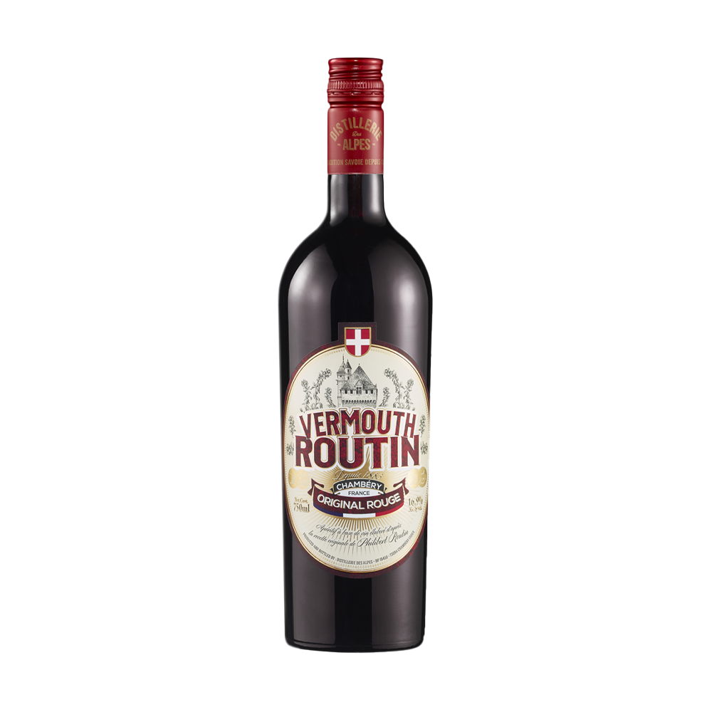 Distillerie Des Alpes Routin Vermouth RED 16,9% Vol. 0,75 L na beloj pozadini
