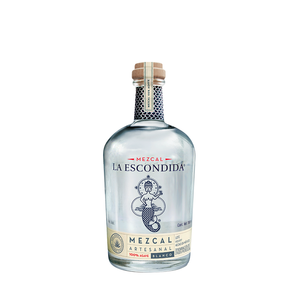 La Escondida Mezcal Blanco 40% Vol. 0,7L na beloj pozadini