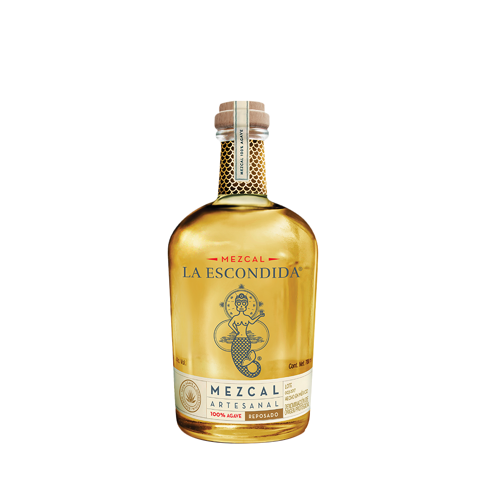 La Escondida Mezcal Reposado 40% Vol. 0,7L na beloj pozadini