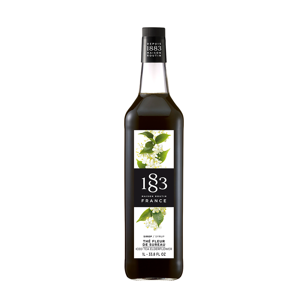 maison routin 1883 flaša iced tea sirupa ukusa zova na beloj pozadini