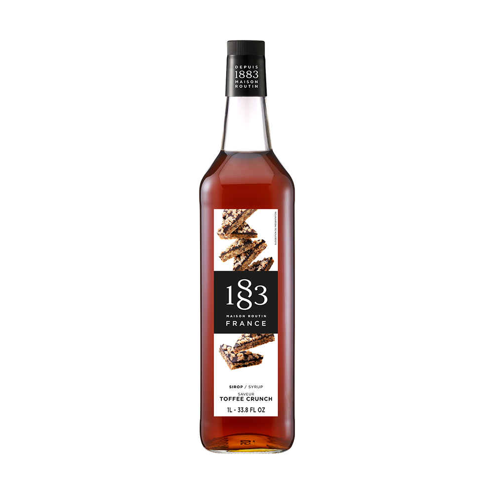 maison routin 1883 flaša sirupa ukusa toffee crunch na beloj pozadini