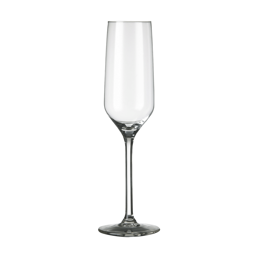 Staklena čaša Royal Leerdam Carré Champagne iz kolekcije Royal Leerdam na beloj pozadini