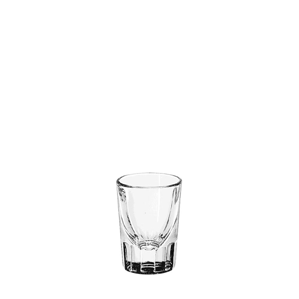 Staklena čaša ONIS Shot Fluted Whiskey iz kolekcije ONIS na beloj pozadini