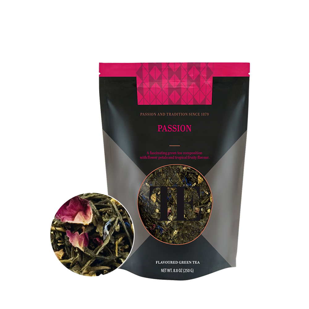 Čaj Luxury Loose Tea Passion Teahouse Exclusives na beloj pozadini