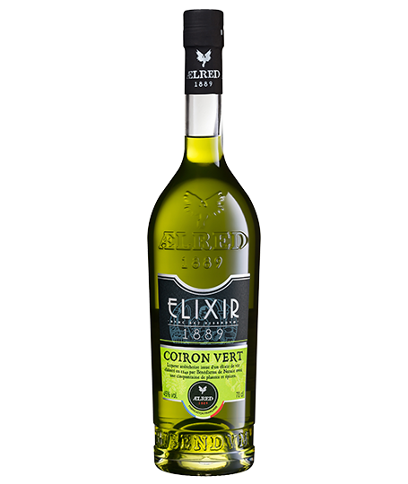 Aelred Corinor green herbal liqueur bottle